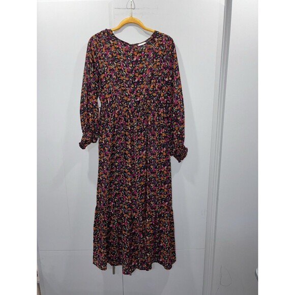 Ava & Viv Woman Multicolor Long Sleeve Floral Cami Lined Maxi Dress Plus Size X - Picture 3 of 7